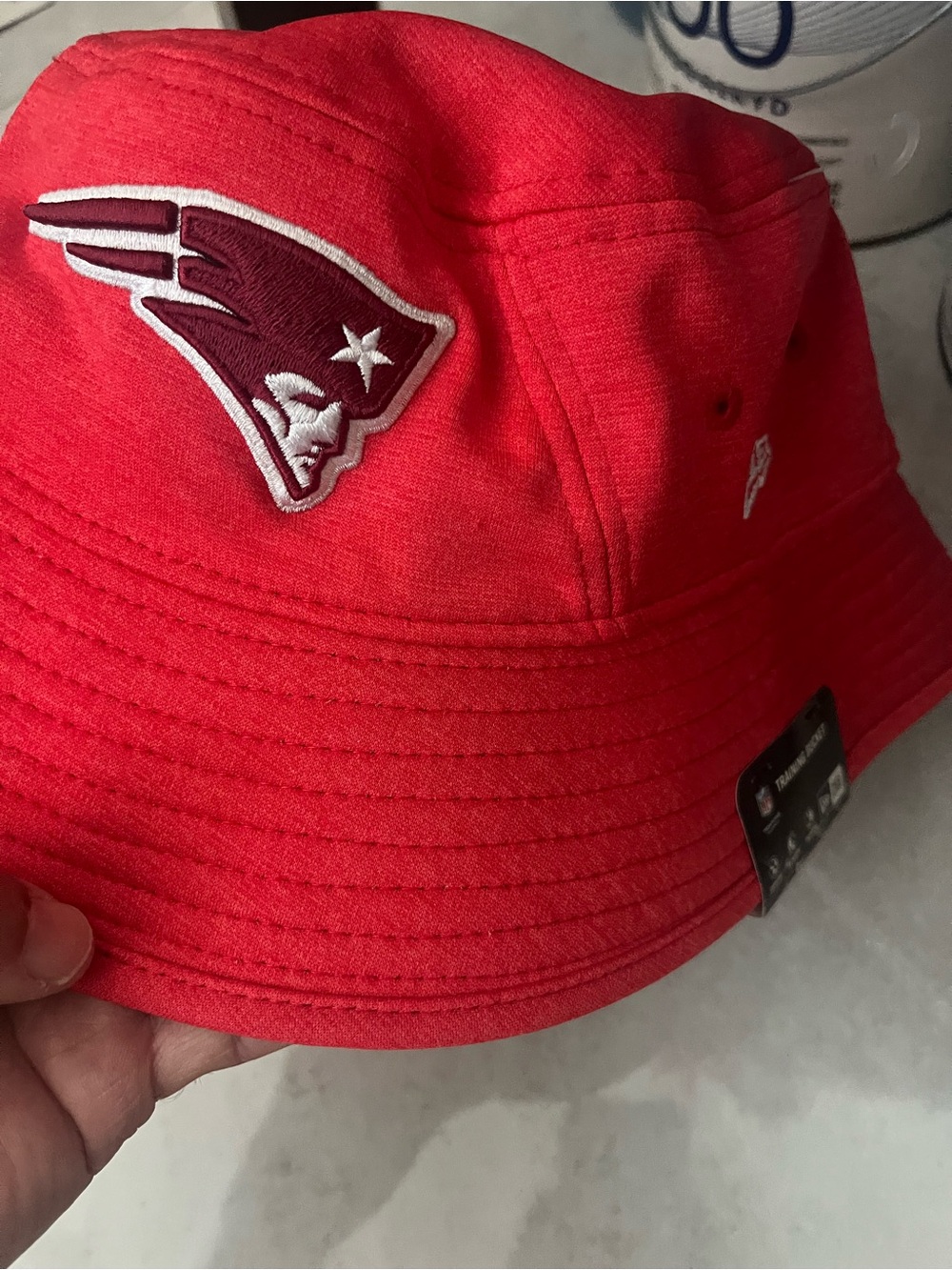 New Era Red Patriots Bucket Hat with Team Logo pro bowl